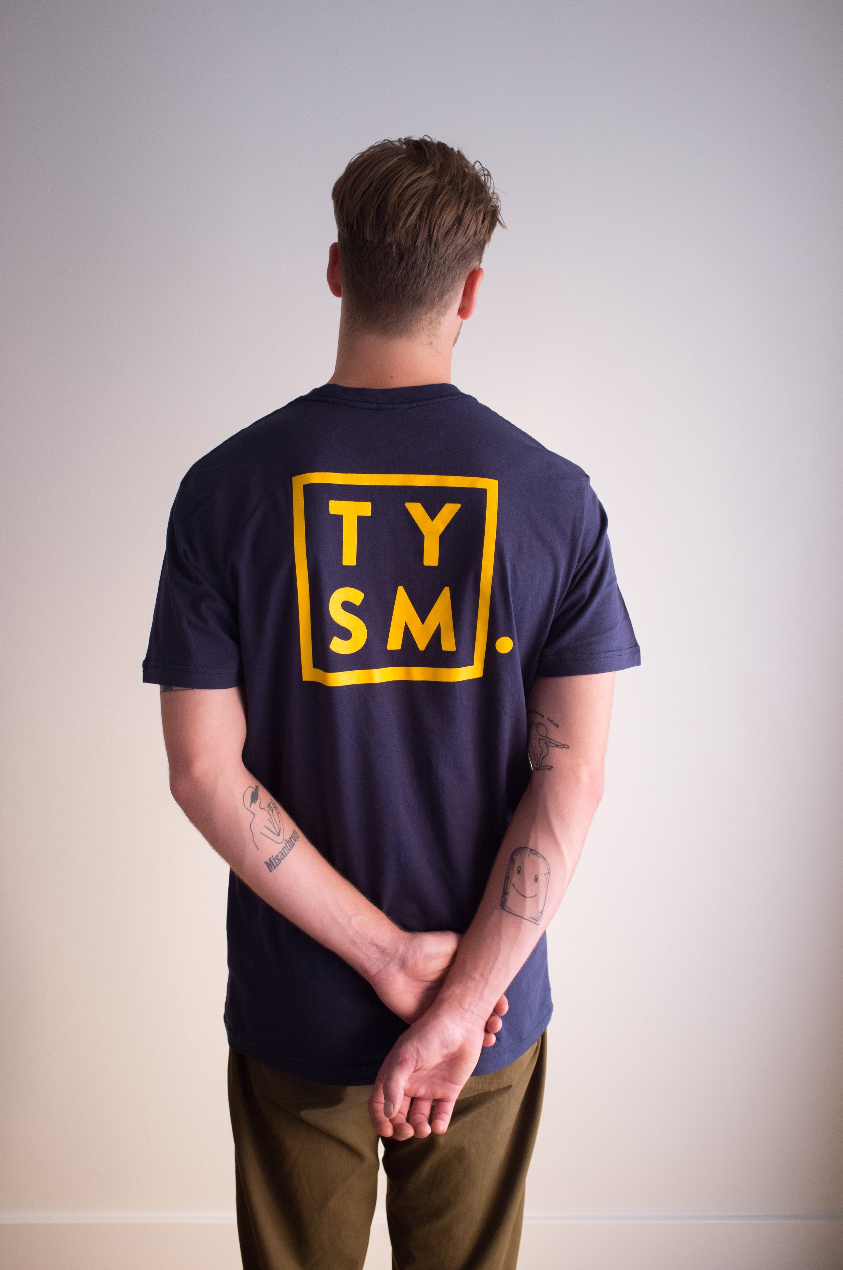 TYSM Box Tee Navy/Gold - thankyouapparel